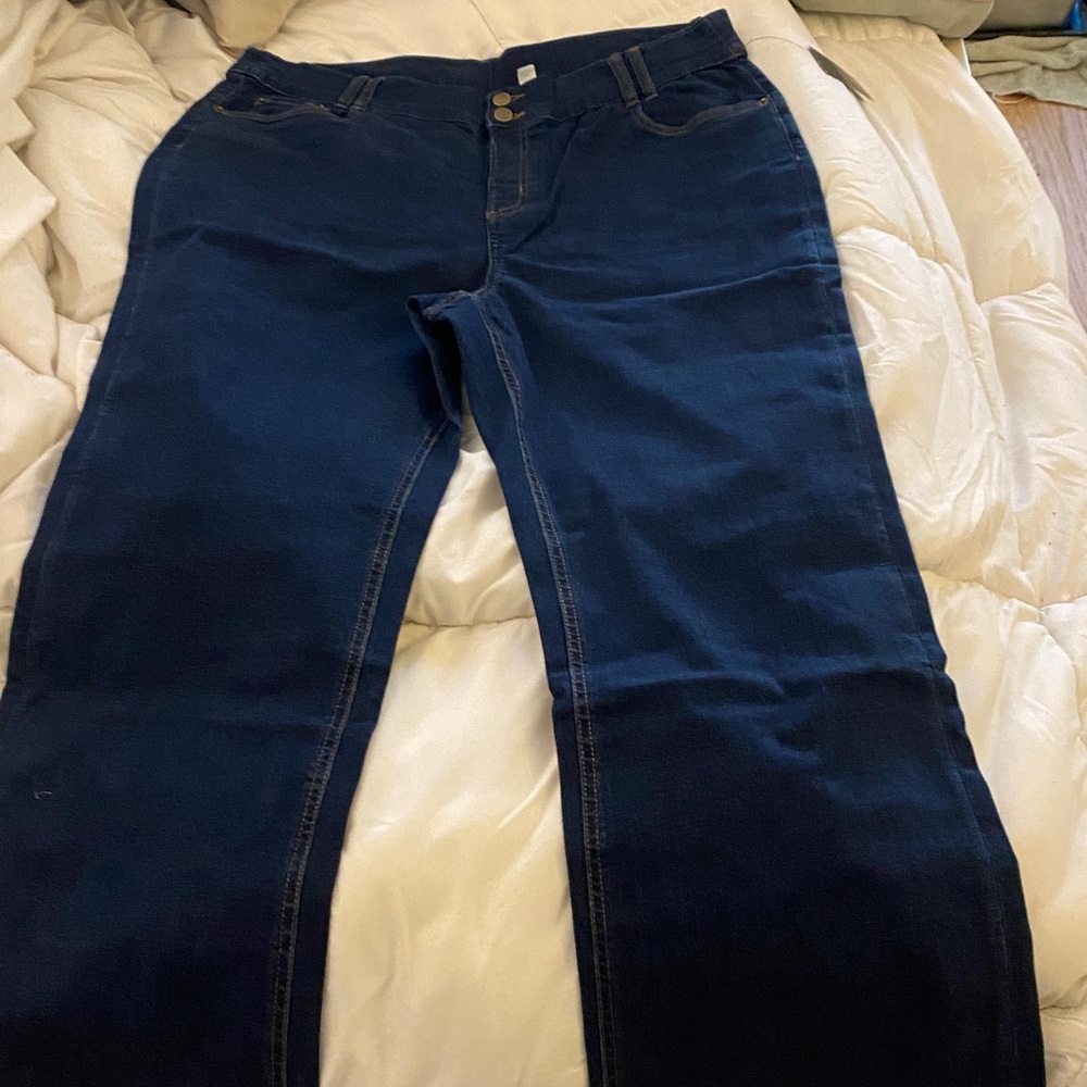 D&co brand dark denim jeans . Bet and in packaging- never worn. Size 20w